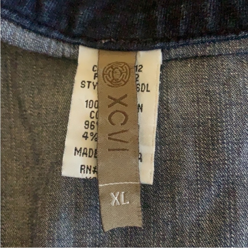 XCVI Denim Blue Women's Shacket - Picture 12 of 14